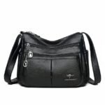 Women's Faux Leather Crossbody Bag - Multi-Pocket Shoulder - Image 14