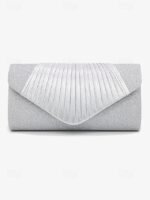 Champagne Glitter Evening Clutch Bag with Pleated Design – - Image 12