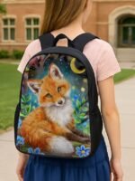 Girls'3-Piece Fox Backpack Set with Lunch Bag and Pencil - Image 2