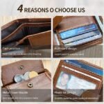 4Pcs Genuine leather wallet top layer cowhide coin purse multi card - Image 2