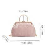 Elegant Pearl Handle Floral Clutch Bag for Women - Image 8