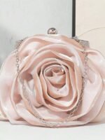 Women's Rose Flower Evening Clutch – Elegant Satin Purse - Image 9