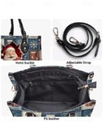 Women's Christmas Tote Bag - Faux Leather, Santa and - Image 10