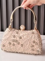 Women's Polyester Clutch Bag with Sequin and Bead