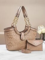 Women's 2-Piece Faux Leather Crocodile Tote Bag Set – - Image 13