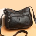 Women's Faux Leather Crossbody Bag - Multi-Pocket Shoulder - Image 4