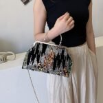 Elegant Pearl Handle Floral Clutch Bag for Women - Image 19