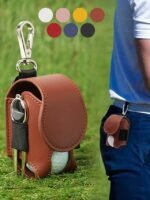Portable Leather Golf Ball Holder Pouch – Compact Golf Tee - Image 4
