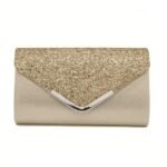 Women's Sliver Glitter Clutch Purse with Chain Strap for - Image 9