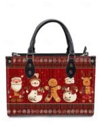 Women's Christmas Tote Bag - Faux Leather, Santa and - Image 15