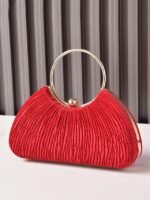 Women's Christmas Party Velvet Handbag – Elegant Red, - Image 9