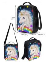 Girls'3-Piece Unicorn Backpack Set with Lunch Bag and - Image 11