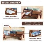 4Pcs Genuine leather wallet top layer cowhide coin purse multi card - Image 5