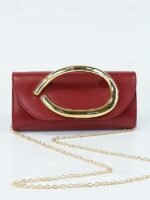 Women's Metallic Evening Clutch Bag with Gold Handle, - Image 18