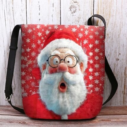 Women's Christmas Crossbody Bag - Polyester Velvet