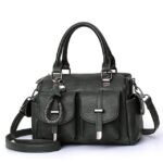 Women's Blue Faux Leather Handbag – Stylish Large - Image 12