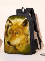 Men's 3-Piece Wolf Design Backpack Set - Durable, Trendy - Image 3