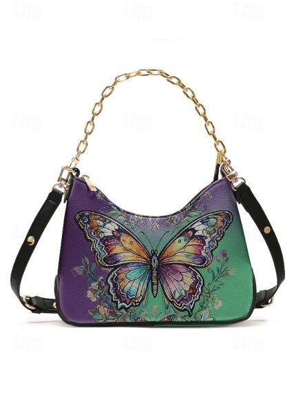 Women's Faux Leather Shoulder Bag with Adjustable Strap,