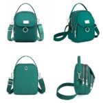 Women's Black Nylon Crossbody Bag with Silver Hardware and - Image 4