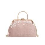 Elegant Pearl Handle Floral Clutch Bag for Women - Image 5