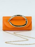 Women's Metallic Evening Clutch Bag with Gold Handle, - Image 16
