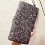 Women's Silver Glitter Clutch, Elegant Evening Bag with - Image 8