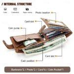 4Pcs Genuine leather wallet top layer cowhide coin purse multi card - Image 8