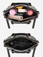 Women's Faux Leather Crocodile Pattern Handbag with Tassel - Image 8