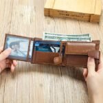 4Pcs Genuine leather wallet top layer cowhide coin purse multi card - Image 7