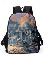 Men's 3-Piece Wolf Design Backpack Set - Durable, Trendy - Image 17