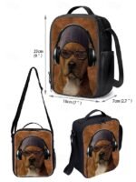 Boys 3-piece Cool Dog Headphones Printed Backpack Set - Stylish - Image 11