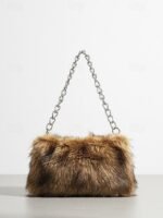 Women's Faux Fur Chain Bag – Plush and Stylish with - Image 11