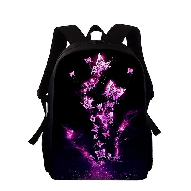 nwkzff1636609829197 Purple Butterfly Glow Backpack for Girls – Fantasy Style Large - Image 1
