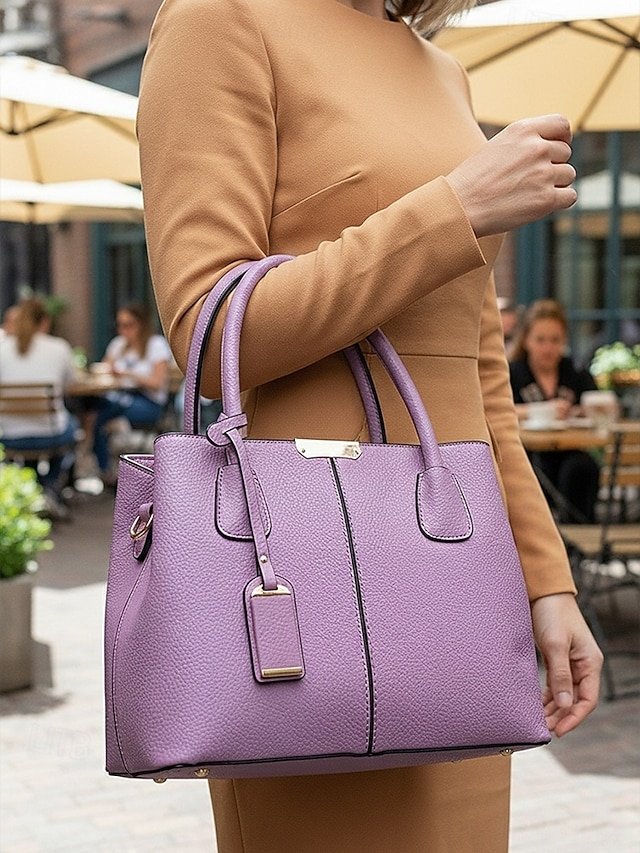 oetoyz1764669291647 Women's Faux Leather Handbag with Adjustable Strap, - Image 1