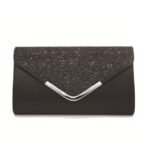 Women's Sliver Glitter Clutch Purse with Chain Strap for - Image 10