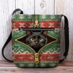 Women's Christmas Crossbody Bag - Polyester Velvet - Image 6