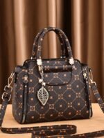 Elegant Women's Faux Leather Handbag with Red Accents and - Image 8