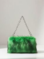 Women's Faux Fur Chain Bag – Plush and Stylish with - Image 10