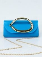 Women's Metallic Evening Clutch Bag with Gold Handle, - Image 14