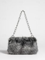 Women's Faux Fur Chain Bag – Plush and Stylish with - Image 5
