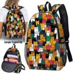 Women's Backpack Large Capacity Cat Animal Print Backpack