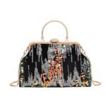 Elegant Pearl Handle Floral Clutch Bag for Women - Image 3