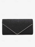 Women's Gold Glitter Envelope Clutch with Chain Strap – - Image 9