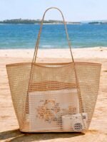 Women's Tote Shoulder Bags Mesh Shopping Casual Daily Beach - Image 2