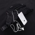 Men's Black Nylon Travel Fanny Pack, Multi - Pocket Waist - Image 9