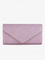 Women's Gold Glitter Envelope Clutch with Chain Strap – - Image 7