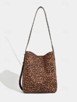 70Pcs Women's Suede-Like Faux Leather Tote with Leopard print - Image 17
