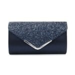 Women's Sliver Glitter Clutch Purse with Chain Strap for - Image 8