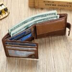 4Pcs Genuine leather wallet top layer cowhide coin purse multi card