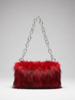 Women's Faux Fur Chain Bag – Plush and Stylish with - Image 16
